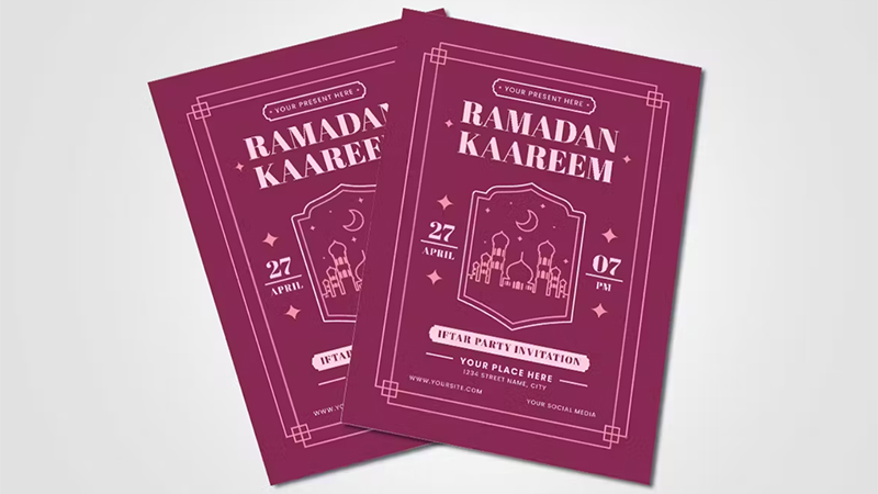 فایل پوستر بروشور با طرح ماه رمضان | اشتراک انواتو المنت