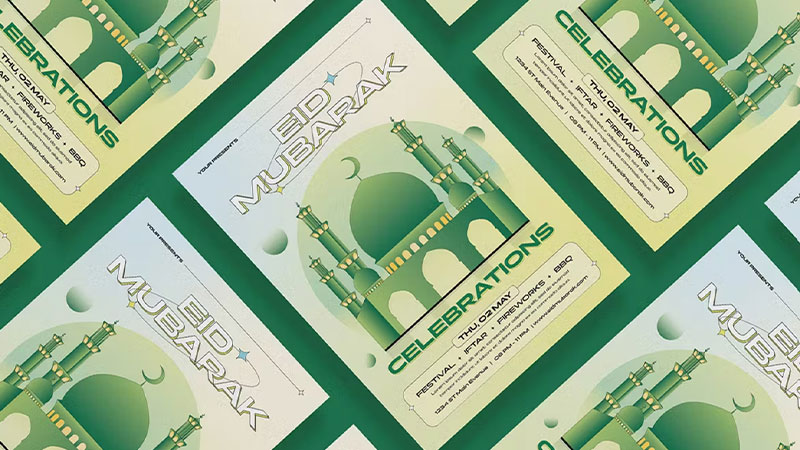 فایل لایه باز بروشور عید مبارک مذهبی| اشتراک انواتو المنت
