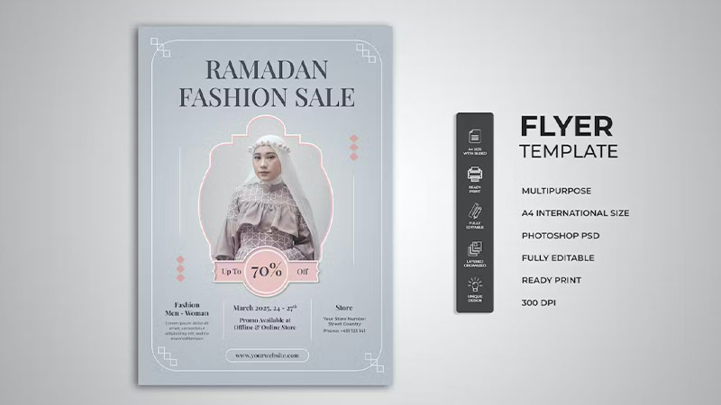 فایل لایه باز بروشور فروش ماه مبارک رمضان | اشتراک انواتو المنت