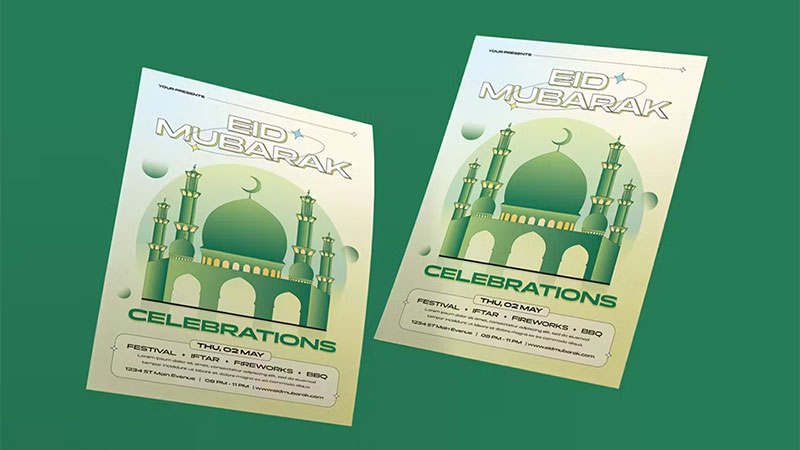 فایل لایه باز بروشور عید مبارک مذهبی| اشتراک انواتو المنت